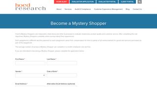 Evaluator Application - Hoed Mystery Shopping