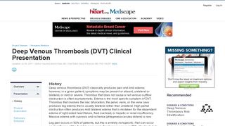 Deep Venous Thrombosis (DVT) Clinical Presentation: History ...