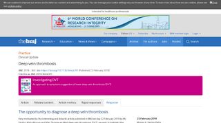 The opportunity to diagnose a deep vein thrombosis | The BMJ