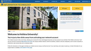 Activate Your Network Account | Hofstra | New York