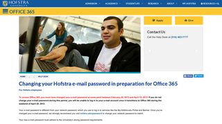 Office 365 Transition - Password: SCS | Hofstra | New York