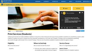 Print Services (Students) | | Hofstra | New York
