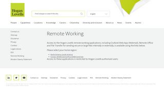 Remote Working - Hogan Lovells