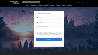 Sign Up | Hogwarts is Here