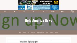 Newsletter sign up graphic – Hola America News