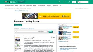 Beware of Holiday Autos - London Forum - TripAdvisor