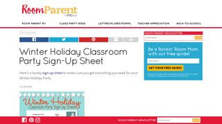 Winter Holiday Classroom Party Sign-Up Sheet - PTO Today