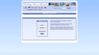 Holiday Home Rentals - Owners Login