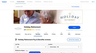 Working at Holiday Retirement: 180 Reviews about Pay & Benefits ...