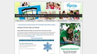 Holiday & Winter Sign Up Sheets - Online SignUp Blog by SignUp.com