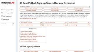 38 Best Potluck Sign-up Sheets (For Any Occasion) - Template Lab