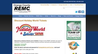 Discount Holiday World Tickets | Orange County REMC