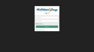 Holidays 4 Dogs | Login
