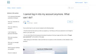 I cannot log in into my account anymore. What can I do? – Holidog