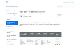 How can I delete my account? – Holidog