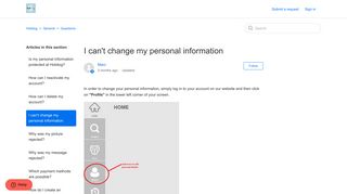 I can't change my personal information – Holidog