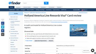 Holland America Line Rewards Visa Card review | finder.com