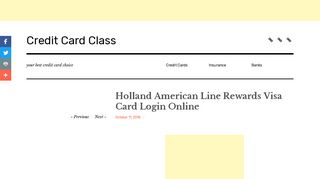 Holland America Line Rewards Visa Card Login Online ...