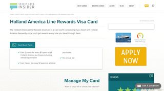 Holland America Line Rewards Visa Card - Credit Card Insider