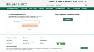 Sign in / register reset, no email | Holland & Barrett - the UK's Leading ...