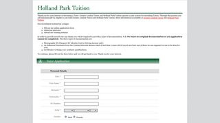 Tutor Application - Holland Park Tuition