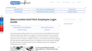 Abercrombie and Fitch Employee Login Guide | Today's Assistant