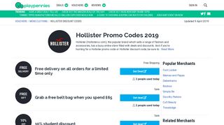 Hollister Promo Codes & Vouchers For February 2019 - Up To 60% Off