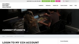 Login to My CCH Account - Columbia College Hollywood