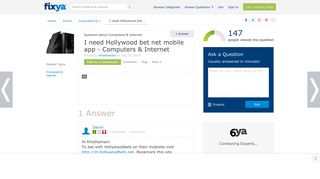 I need Hollywood bet net mobile app - Fixya