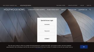 Special Access Login - Hollywood Bowl