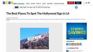 The Best Places To Spot The Hollywood Sign in LA – CBS Los Angeles