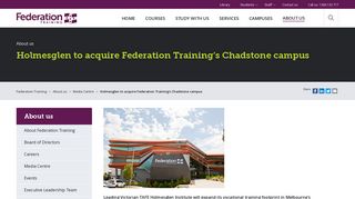 Holmesglen to acquire Federation Training's Chadstone campus ...