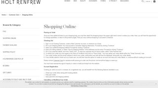 Shopping Online | Holt Renfrew