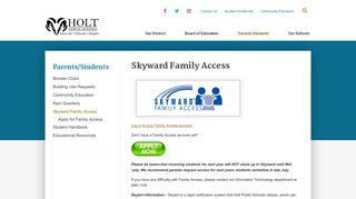 Skyward Family Access - Parents/Students - Holt Public Schools