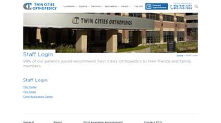 Staff Login - Twin Cities Orthopedics
