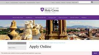 Apply Online | College of the Holy Cross
