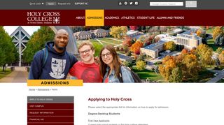 Applying to Holy Cross - Holy Cross College