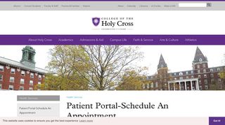 Patient Portal-Schedule An Appointment | College of the Holy Cross