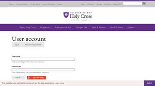 User account | College of the Holy Cross