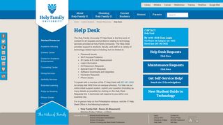 Help Desk | Student Resources | Current Students - Holy Family ...
