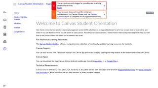 Welcome to Canvas Student Orientation - Dashboard