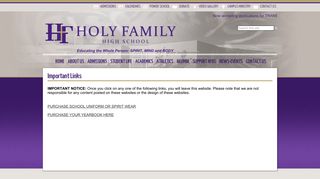 Important Links - Holy Family High School