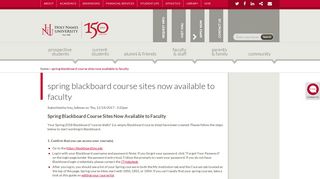 Spring Blackboard Course Sites Now Available to Faculty | Holy ...
