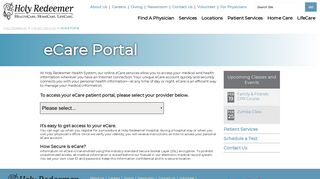 eCare Portal | Holy Redeemer Philadelphia, Meadowbrook