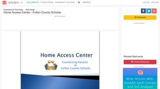 Home Access Center - Fulton County Schools - studylib.net