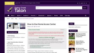 How to Use Home Access Center | Timber Creek Talon