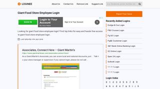 Giant Food Store Employee Login