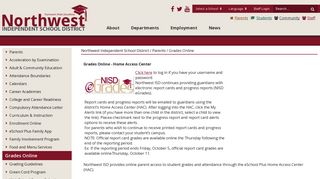 Grades Online - Northwest Independent School ... - Northwest ISD