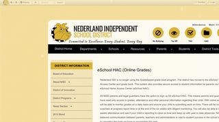eSchool HAC (Online Grades) • Page - Nederland Independent ...