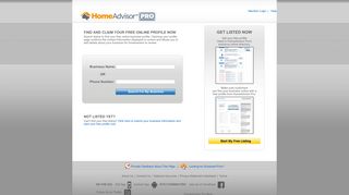 HomeAdvisor Pro - FIND AND CLAIM YOUR FREE ONLINE PROFILE ...